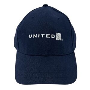 United Airlines Unisex Baseball Cap Navy Blue NWOT 100% Cotton